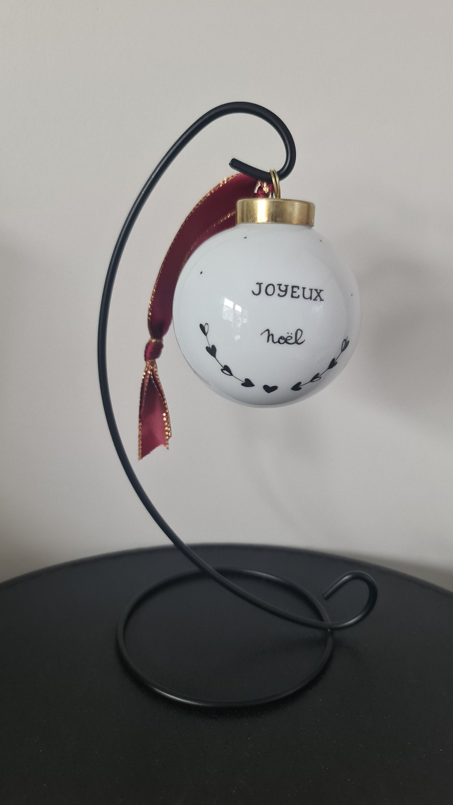 Boule de Noël - Feuillage "JOYEUX Noël"