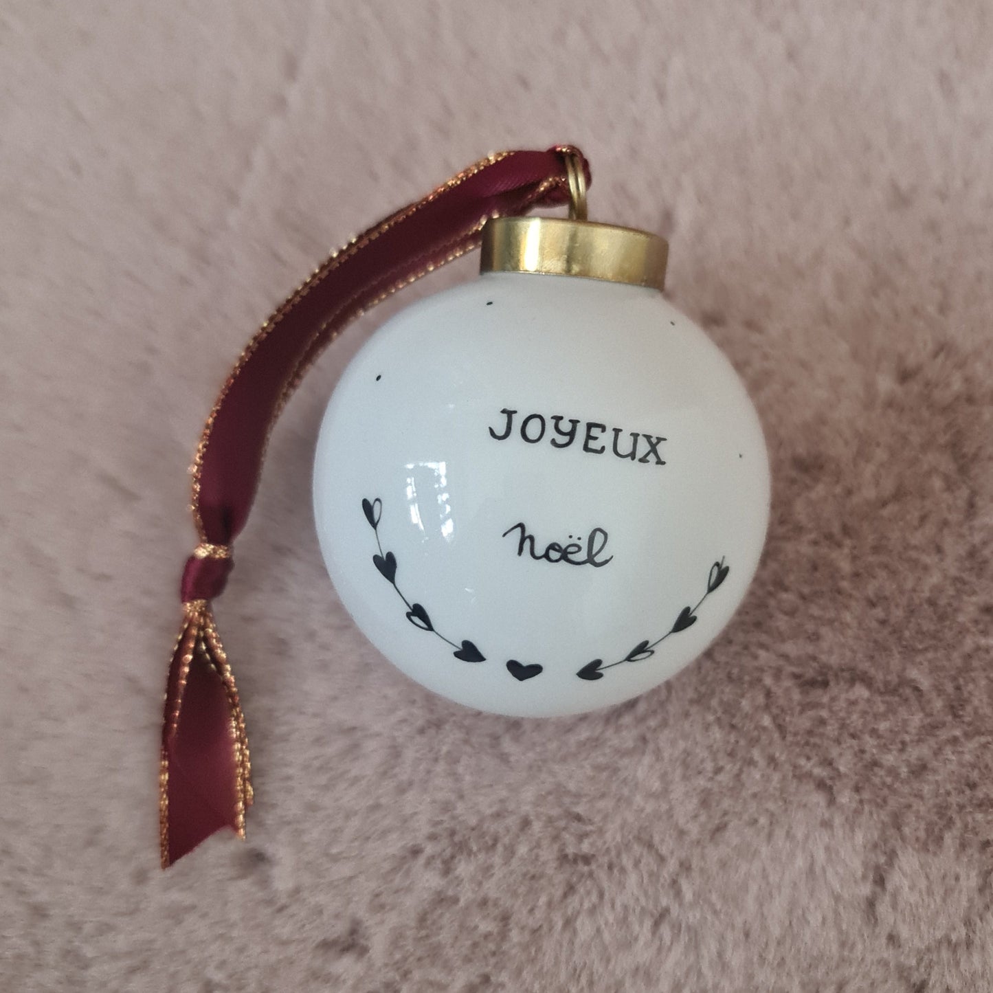 Boule de Noël - Feuillage "JOYEUX Noël"
