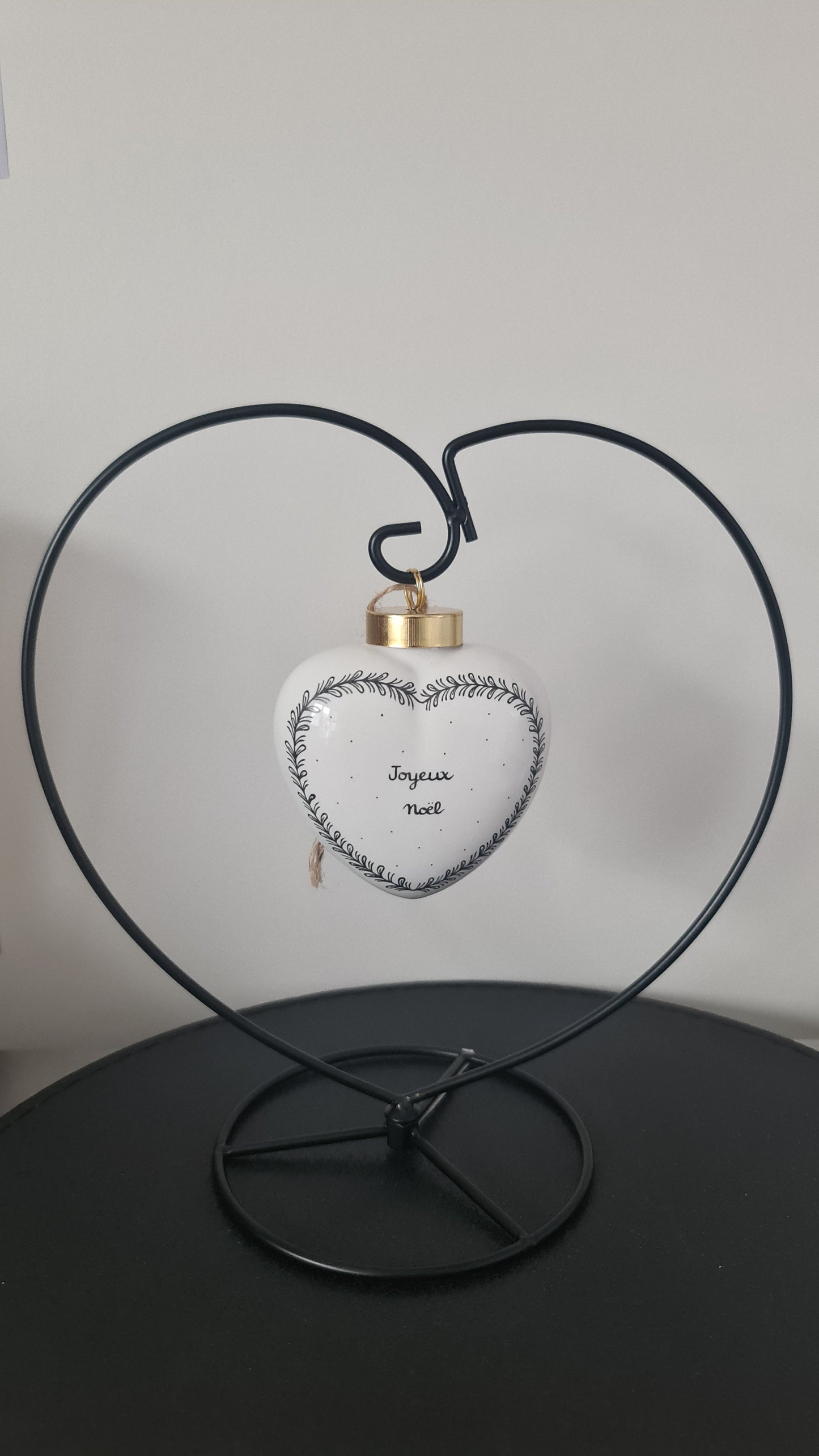 Boule de Noël Coeur - "Joyeux Noël"