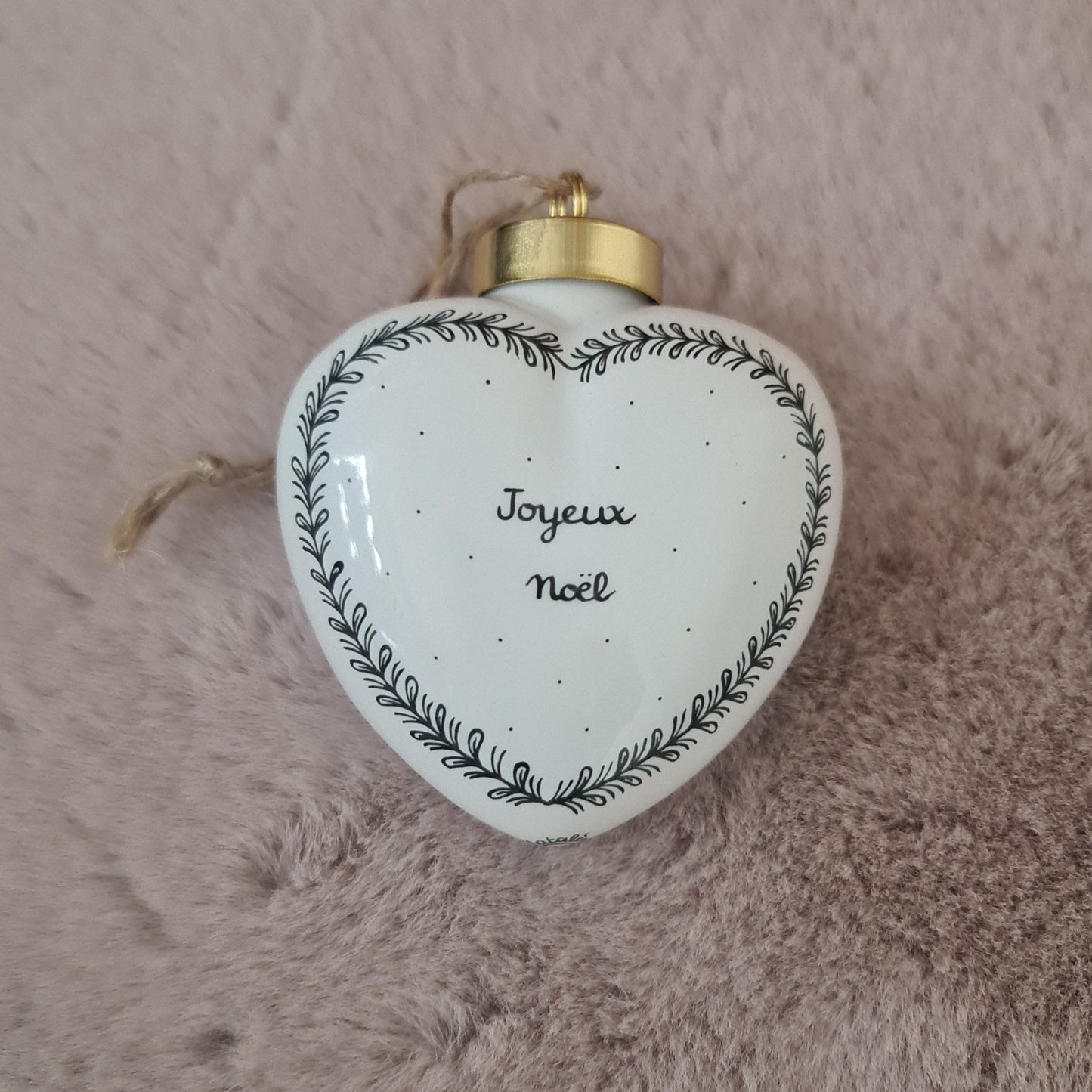 Boule de Noël Coeur - "Joyeux Noël"