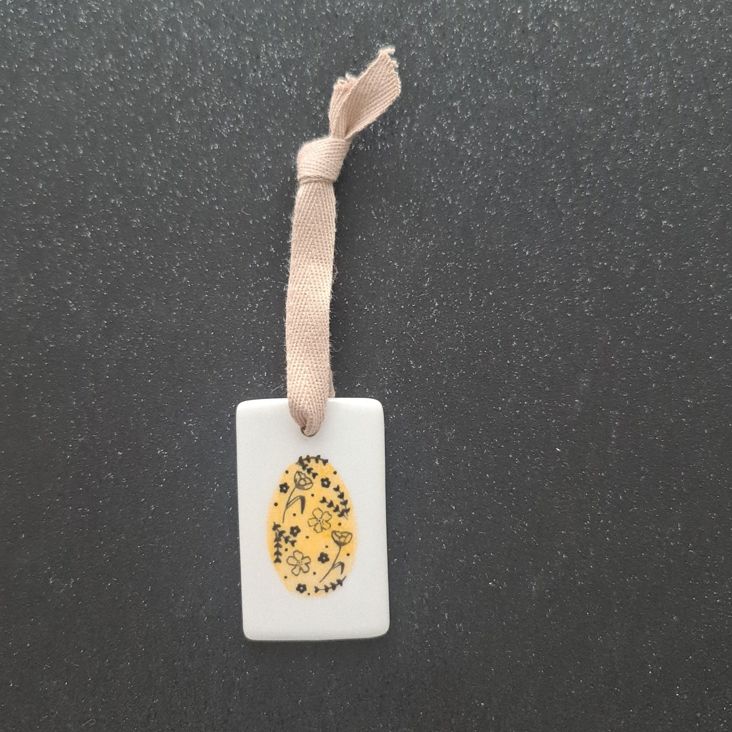 Médaillon rectangle - Œuf fleuri