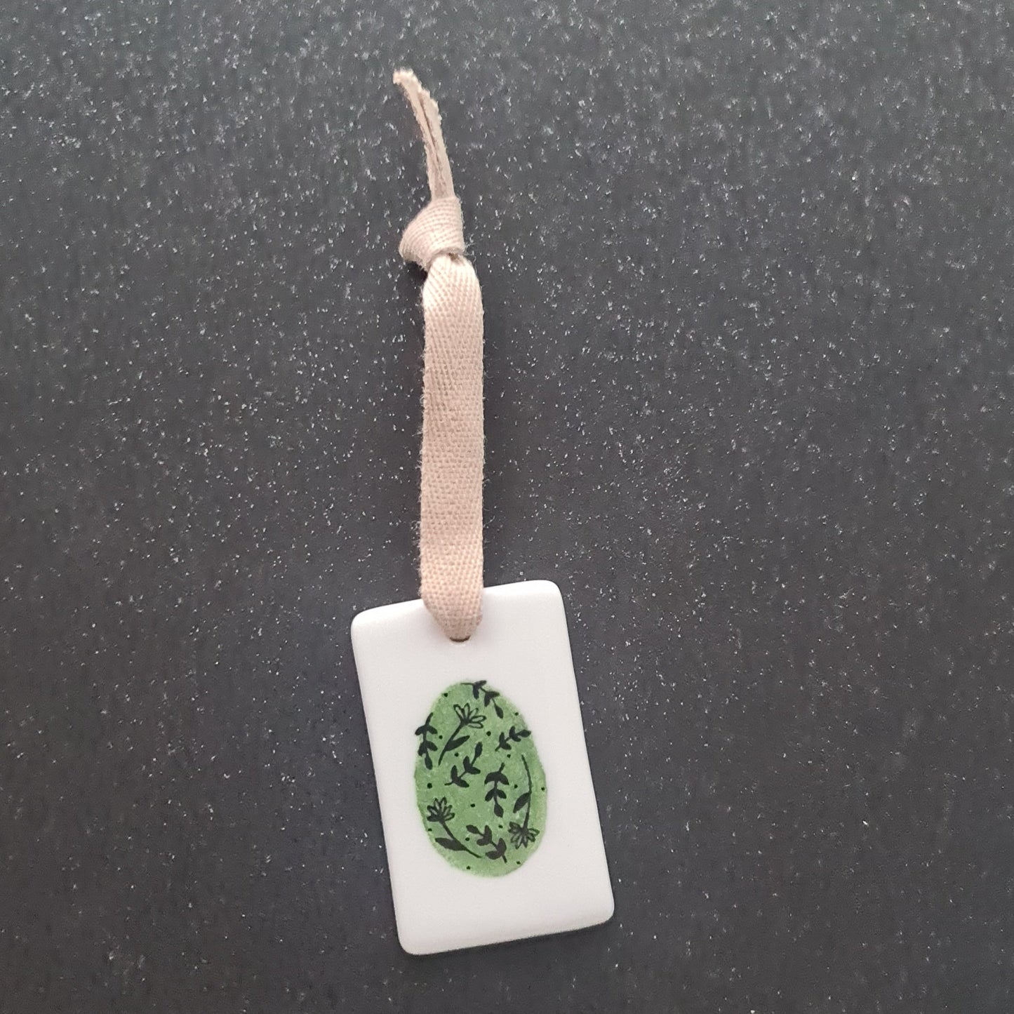 Médaillon rectangle - Œuf fleuri