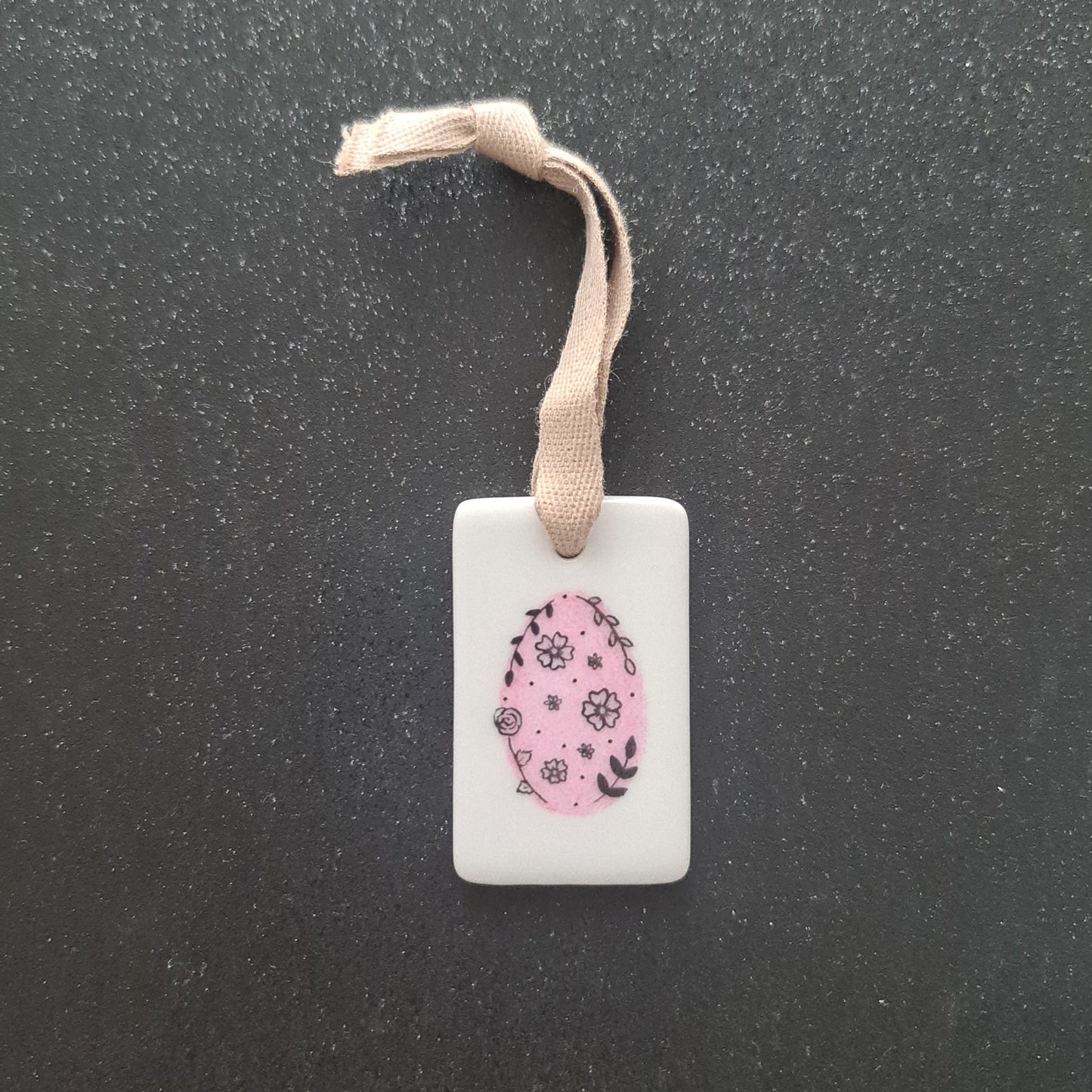 Médaillon rectangle - Œuf fleuri