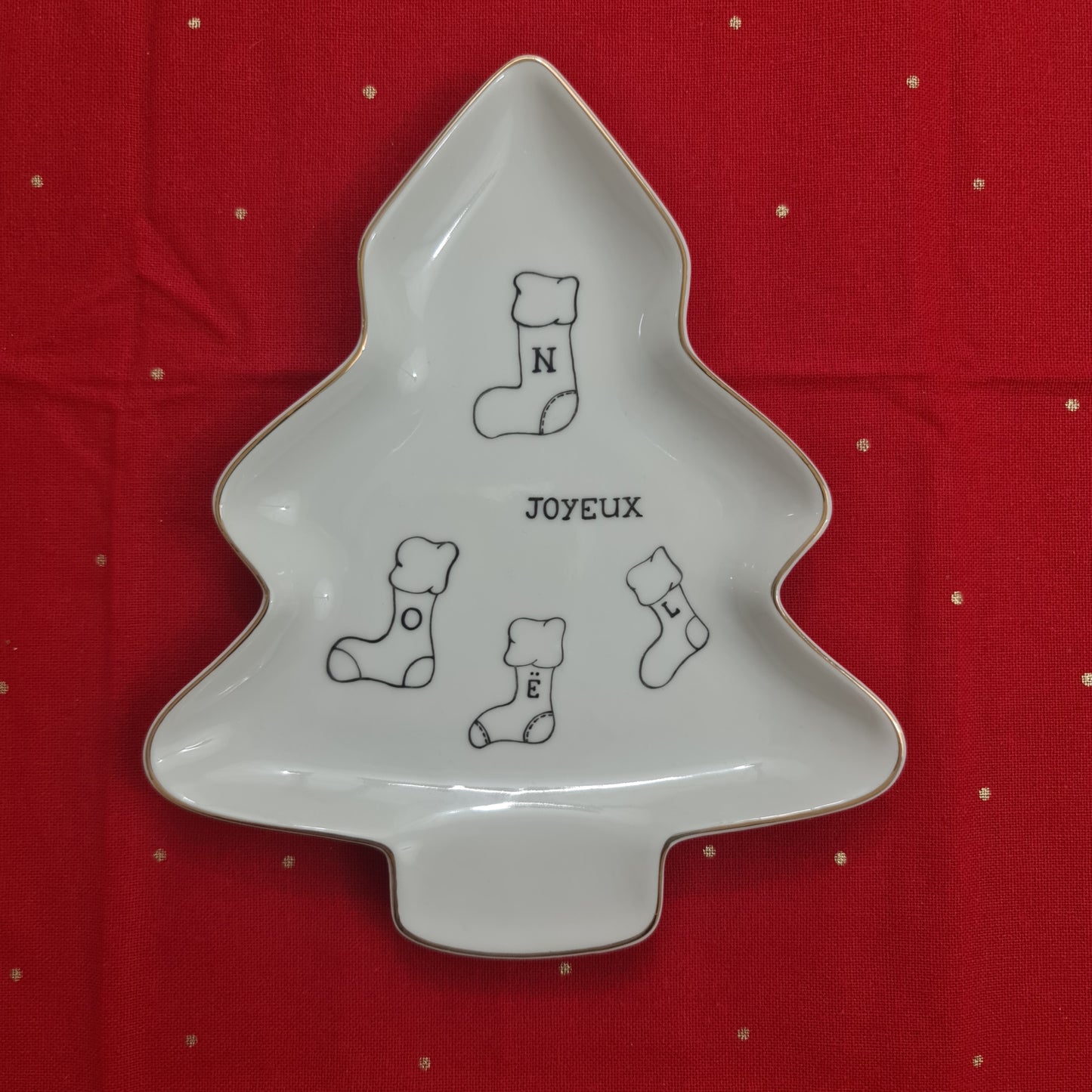 Assiette coupe - Chaussettes "Joyeux N-O-Ë-L"