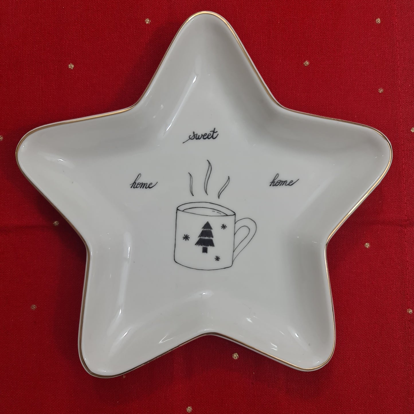 Assiette coupe - Tasse sapin fumante "home sweet home"