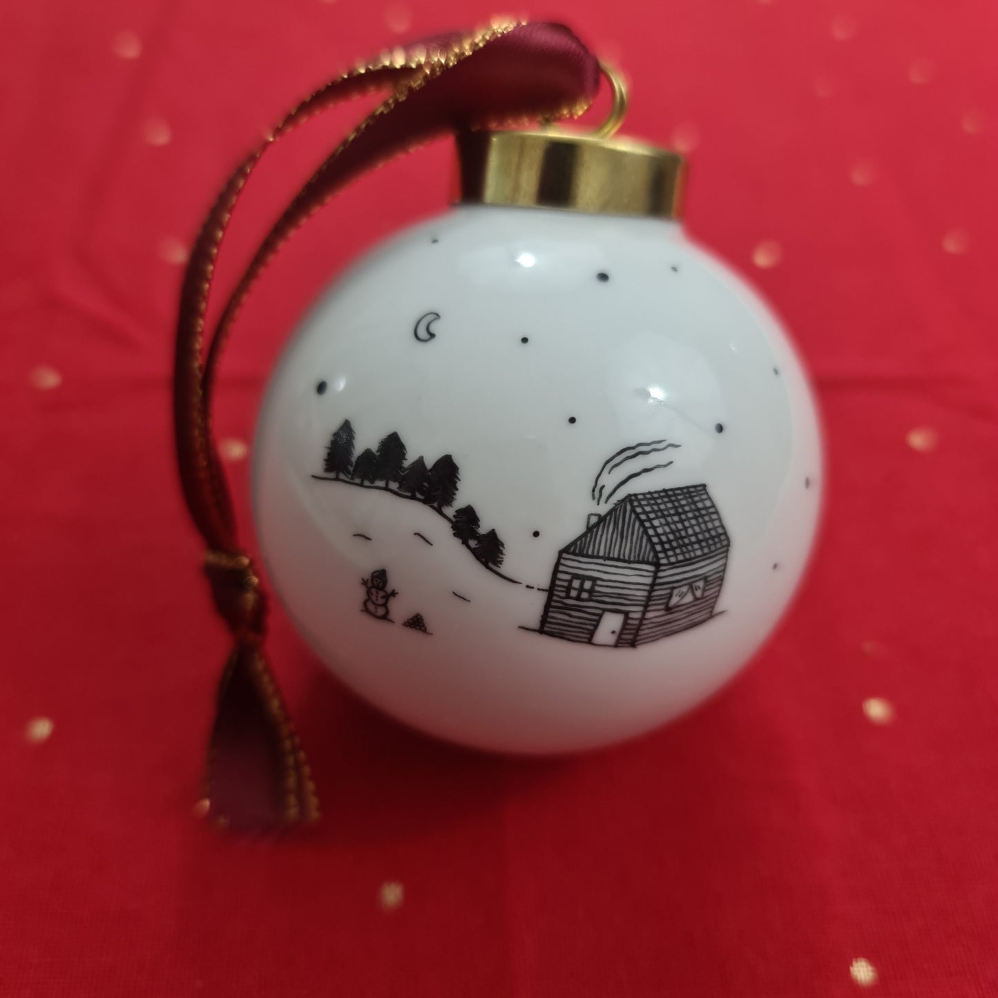 Boule de Noël - Paysage Cabane