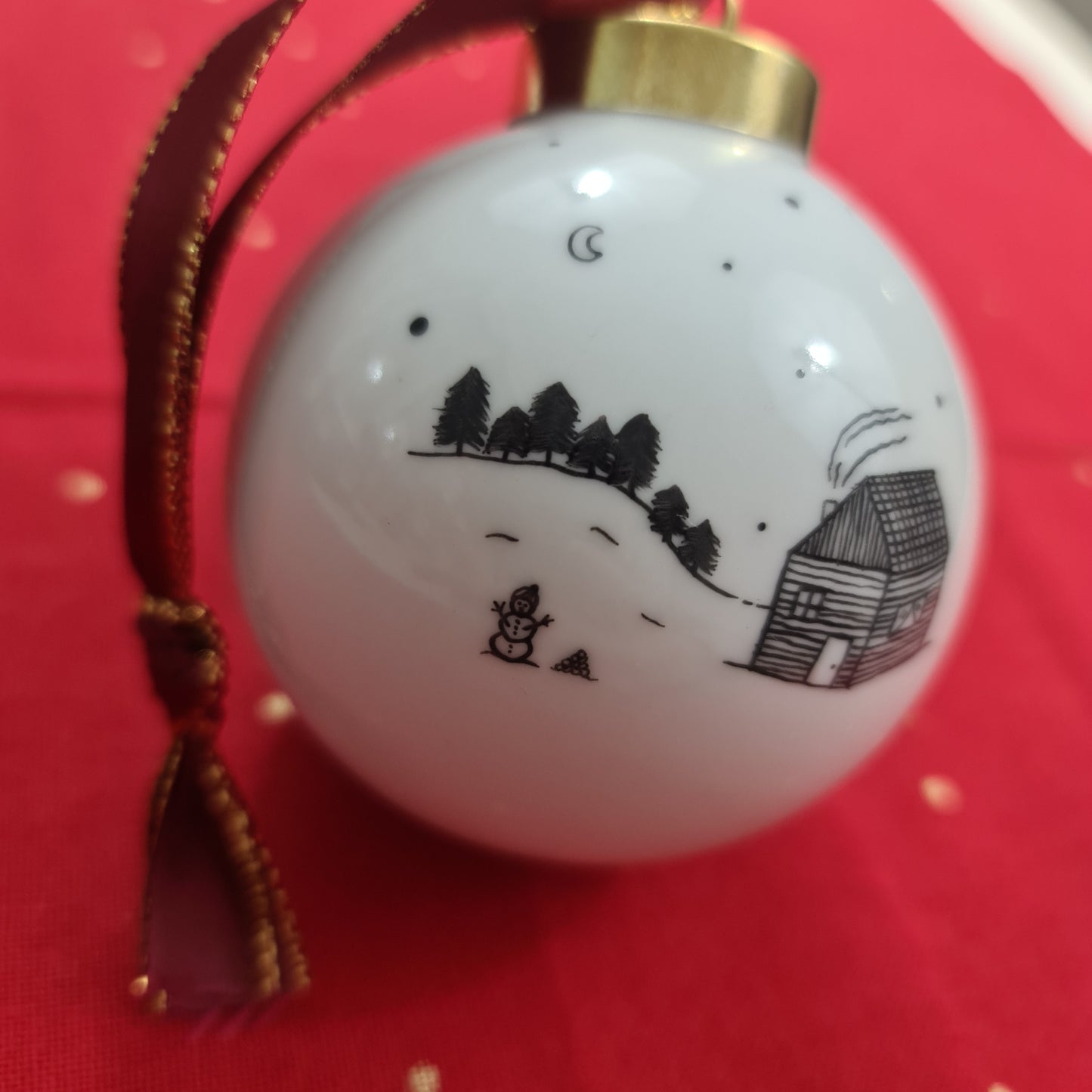 Boule de Noël - Paysage Cabane