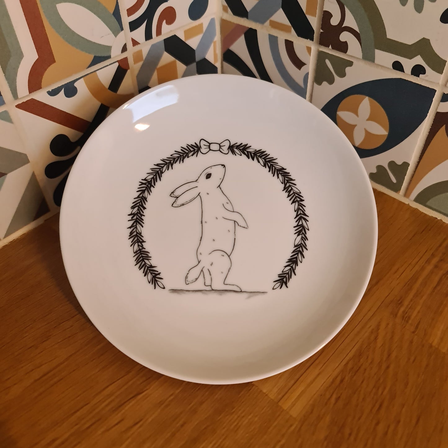 Assiette coupe chinée - Lapin