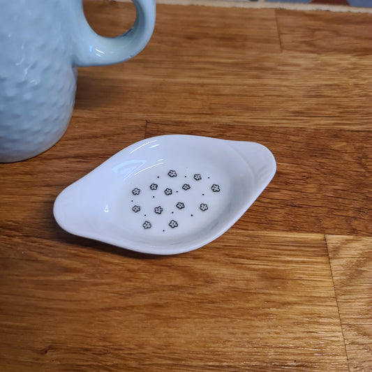 Mini coupelle ravier chinée en céramique - décor 2 floral peint à la main