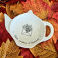 Repose sachet de thé en porcelaine - décor Enveloppe Automne peint à la main