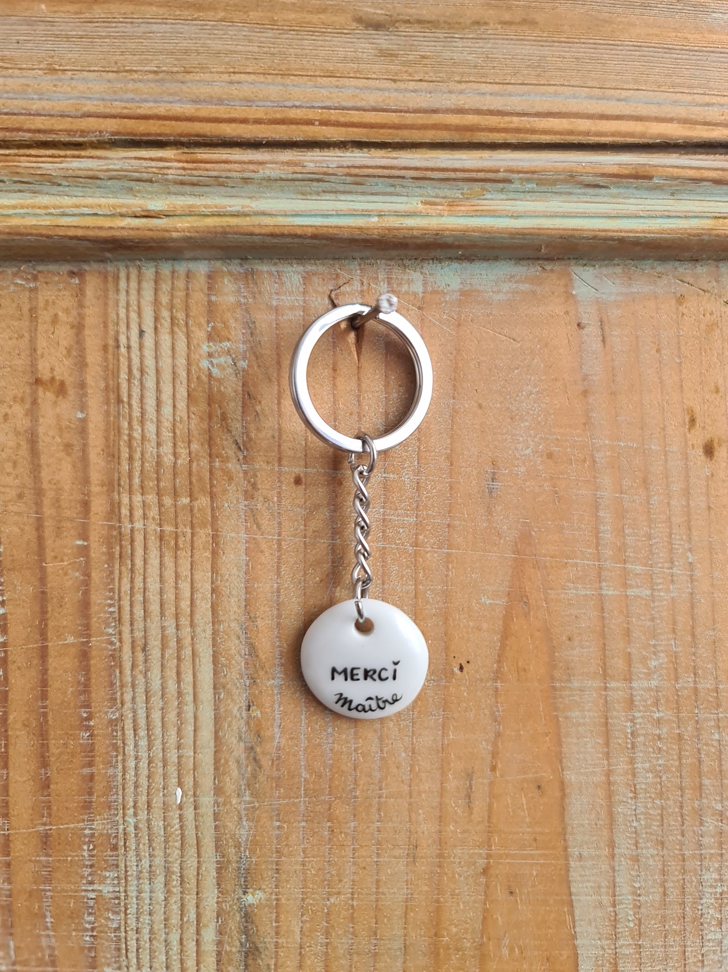 Porte-clés Chaînette - décor Merci Maître