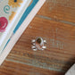 Bague large en Acier inoxydable - décorée à partir de vaisselle - Fleur beige