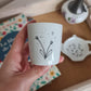 Tasse à expresso en porcelaine - décor Tulipes peint à la main