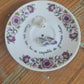 Coupelle ronde Fleurs de ton violet chinée en porcelaine - décor phrase mantra