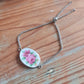 Bracelet coulissant en Acier inoxydable - décoré à partir de vaisselle - Bouquet de fleurs roses