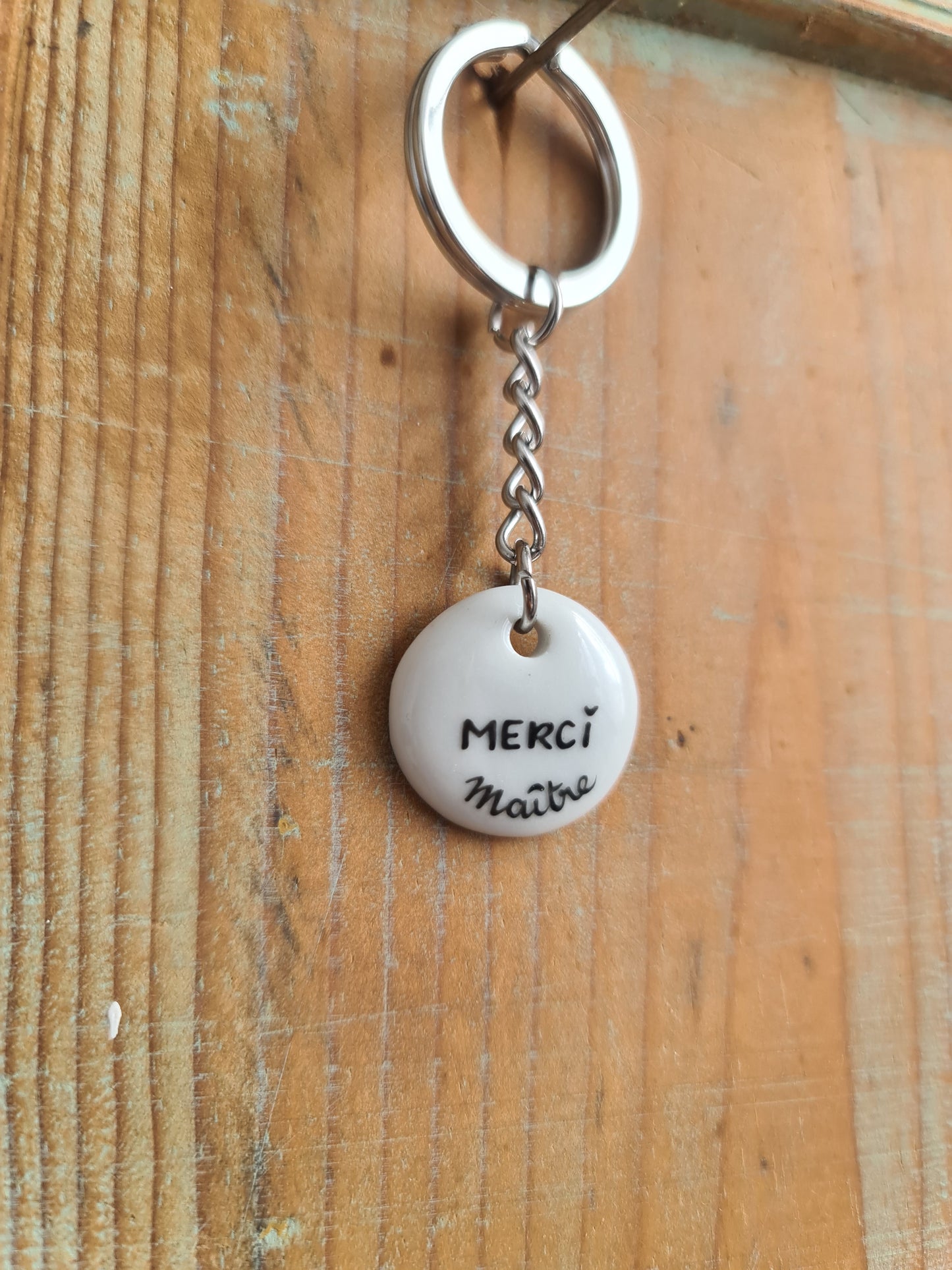 Porte-clés Chaînette - décor Merci Maître