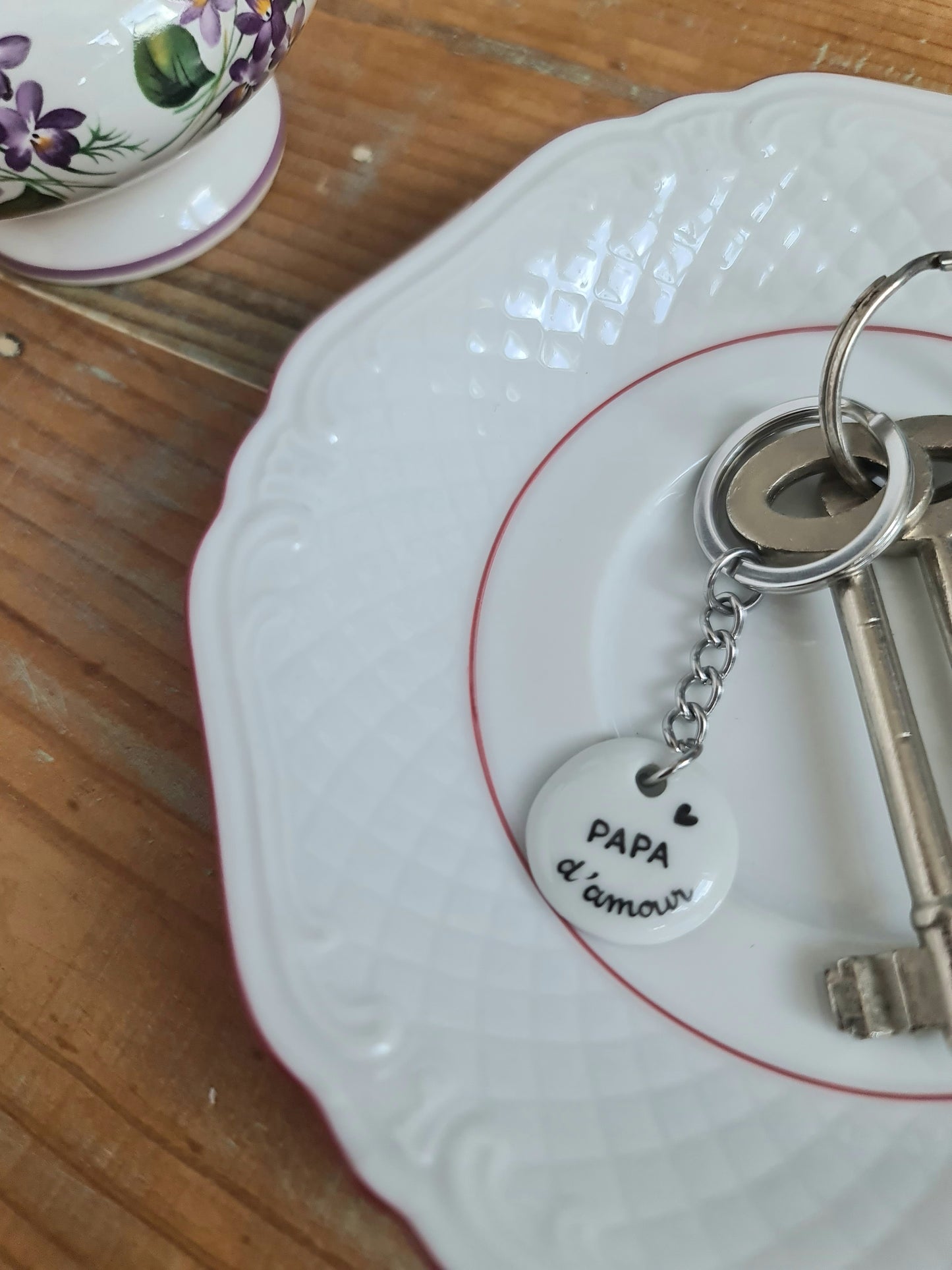 Porte-clés Chaînette - décor Papa d'amour