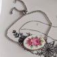 Bracelet coulissant en Acier inoxydable - décoré à partir de vaisselle - Bouquet de fleurs roses