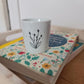 Tasse à expresso en porcelaine - décor Fleurs épi peint à la main