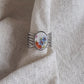 Bague nœud en Acier inoxydable - décorée à partir de vaisselle - Bouquet de fleurs