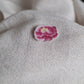 Pin's en Laiton Doré à l'Or Fin - décoré à partir de vaisselle - Forme fleur - Fleur rose