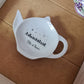Repose sachet de thé en porcelaine - décor Forêt "Thé d'hiver" peint à la main