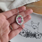 Bracelet coulissant en Acier inoxydable - décoré à partir de vaisselle - Bouquet de fleurs roses