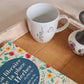 Mug boule en porcelaine - décor cœur "Mon amour" peint à la main
