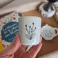 Tasse à expresso en porcelaine - décor Fleurs épi peint à la main