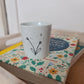 Tasse à expresso en porcelaine - décor Tulipes peint à la main