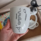 Mug boule en porcelaine - décor tulipe "Maman d'amour" peint à la main
