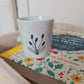 Tasse à expresso en porcelaine - décor Fleurs épi peint à la main