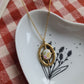 Coupelle cœur en porcelaine - décor Fleurs épi peint à la main
