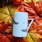 Tasse haute chinée en céramique - décor Chauve-souris peint à la main