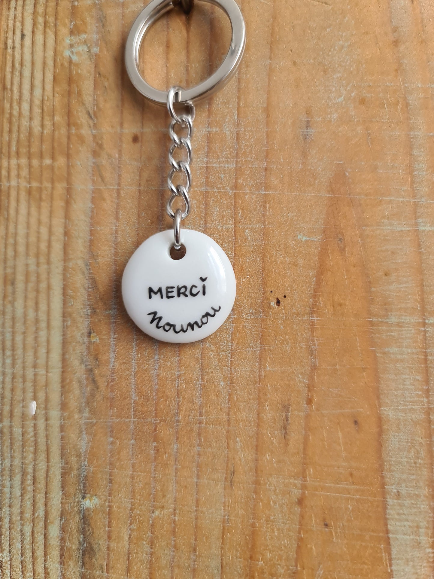 Porte-clés Chaînette - décor Merci Nounou