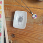 Coupelle à bijoux rectangle en porcelaine - décor plante grasse peint à la main