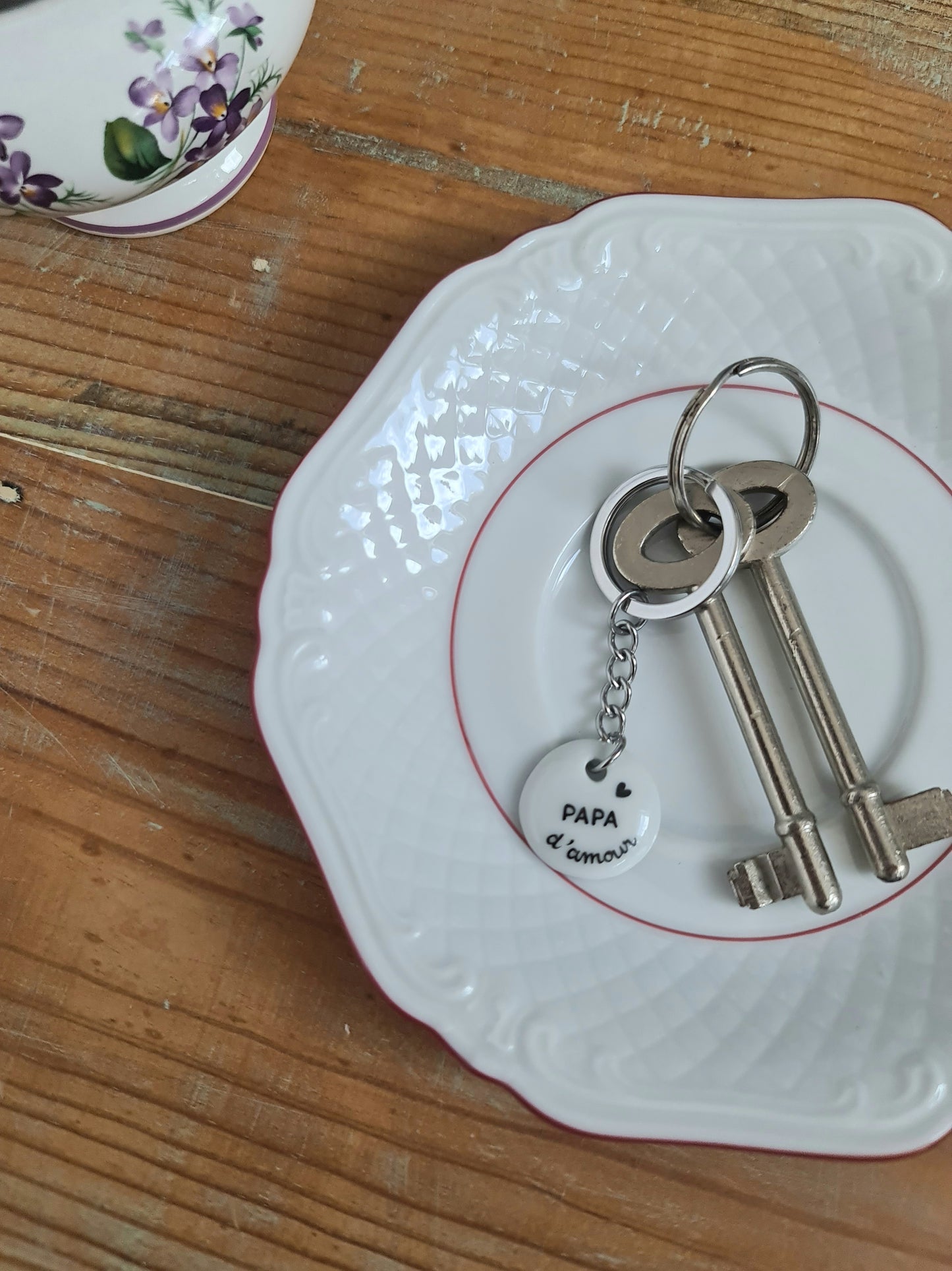 Porte-clés Chaînette - décor Papa d'amour