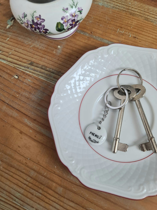 Porte-clés Chaînette - décor Merci Maître