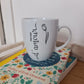 Mug boule en porcelaine - décor tulipe "Maman d'amour" peint à la main
