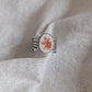 Bague nœud en Acier inoxydable - décorée à partir de vaisselle - Fleur orange