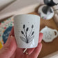 Tasse à expresso en porcelaine - décor Fleurs épi peint à la main