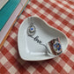 Coupelle cœur en porcelaine - décor Love peint à la main