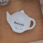 Repose sachet de thé en porcelaine - décor Forêt "Thé d'hiver" peint à la main