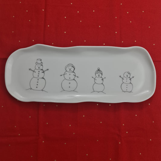 Plat cake irrégulier - Famille Bonhomme de neige